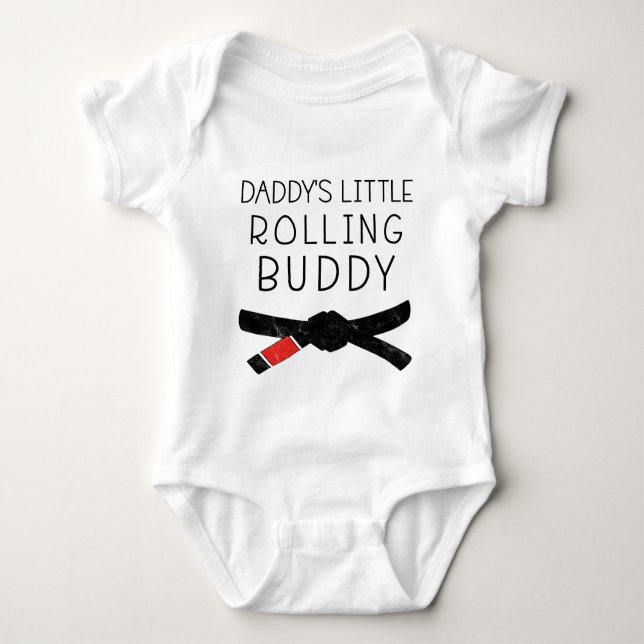 Daddy's Little Rolling Buddy - Jiu Jitsu Baby Strampler (Vorderseite)