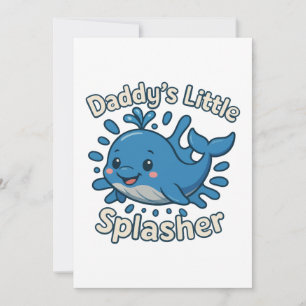 Daddy's Little Splasher Niedlich Baby Whale Einladung