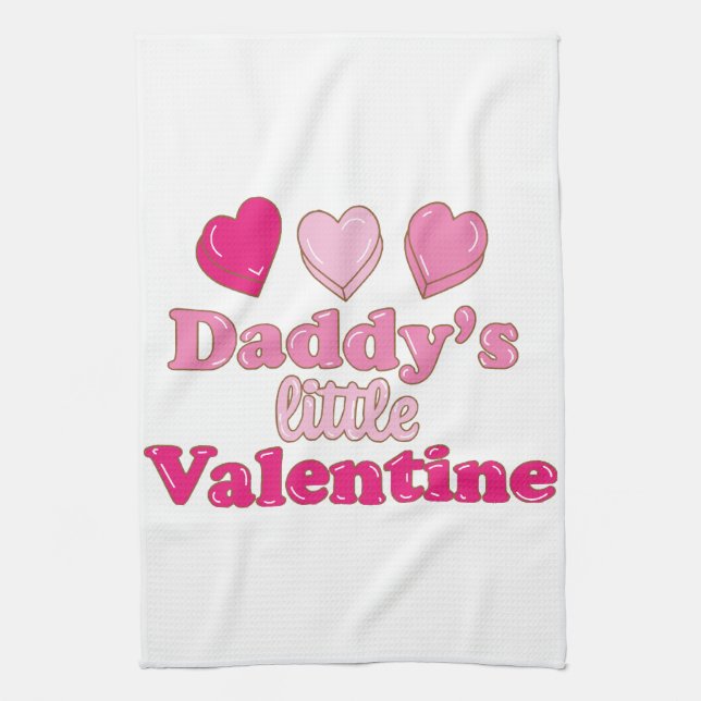 Daddy's Little Valentine Design mit Herzen Geschirrtuch (Vertikal)