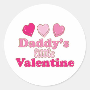 Daddy's Little Valentine-Design mit Herzen Runder Aufkleber