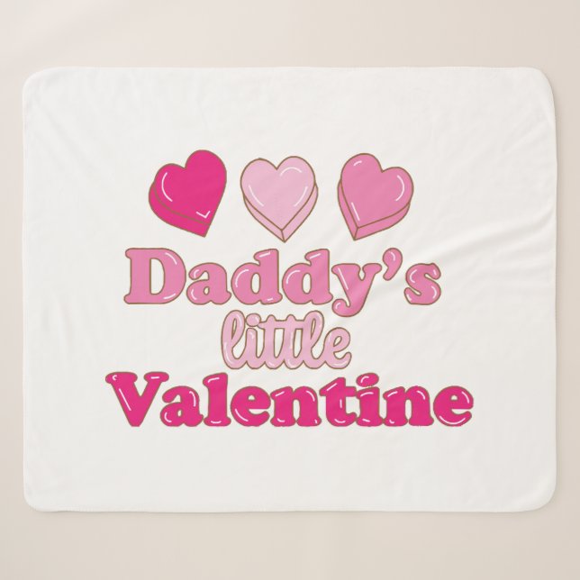 Daddy's Little Valentine Design mit Herzen Sherpadecke (Vorderseite (Horizontal))