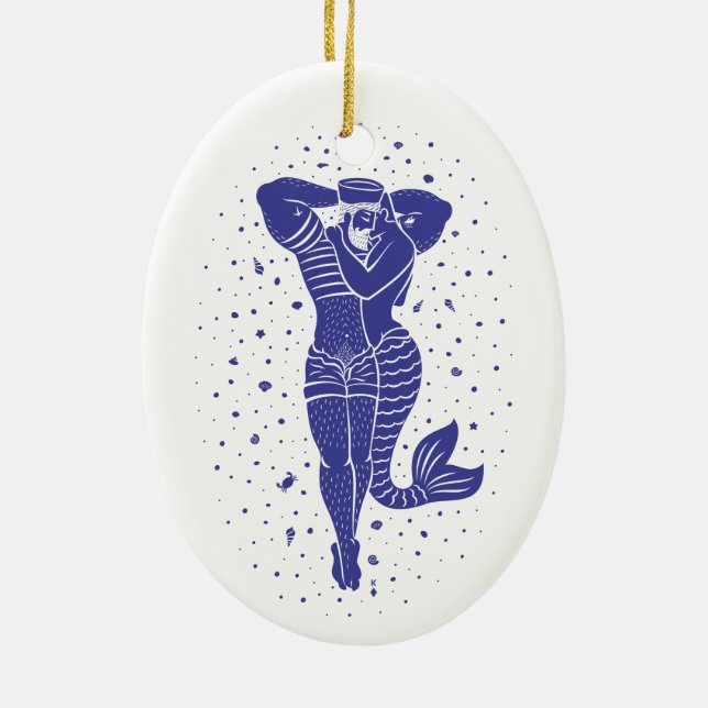 Daddy's Merboy Keramik Ornament (Hinten)