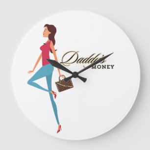 Daddy's Money, Niedlich & Sassy Teenage Girl, Funn Große Wanduhr