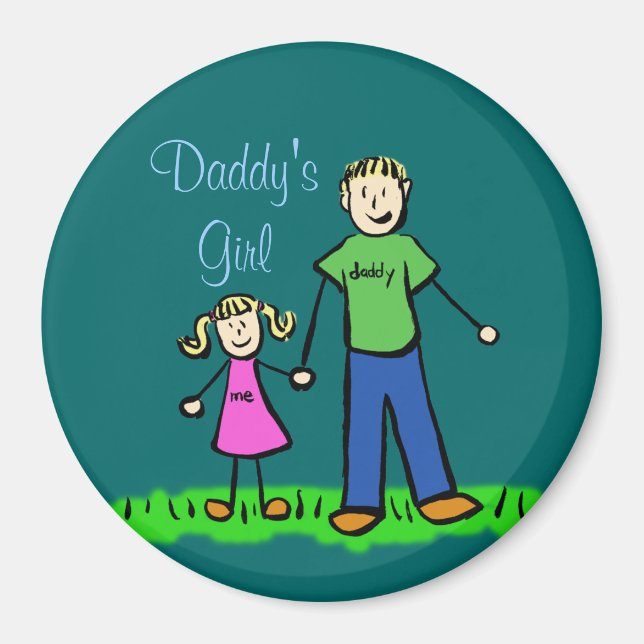 Daddys Personalisierte Familienkunstmagnete Magnet (Vorne)