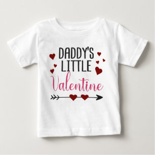 "Daddy's small Valentine" rosa Herzen und Pfeil Baby T-shirt