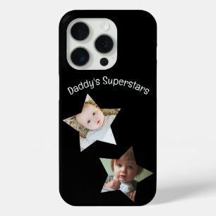 Daddy's Superstars Personalisiert zwei Foto Text Case-Mate iPhone Hülle