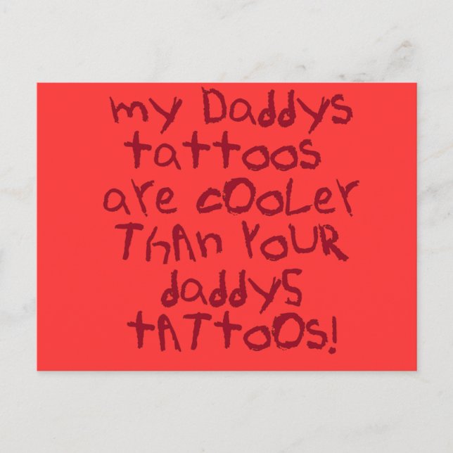 Daddys Tattoos Rock Postkarte (Vorderseite)