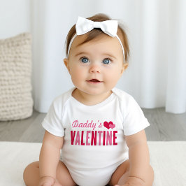Daddy's Valentine Pink and Red Hearts Baby Girl Strampler