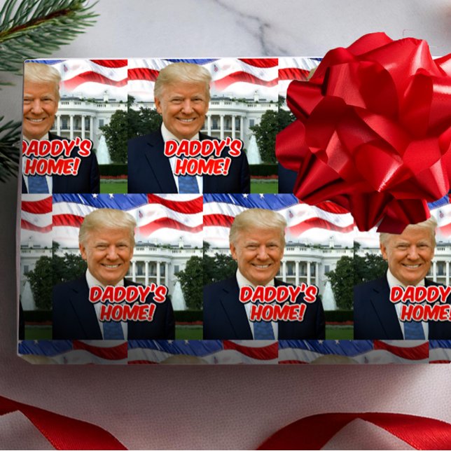 Daddys Zuhause Präsident Donald Trump 2024 Sieg Geschenkpapier (donald trump wrapping paper)