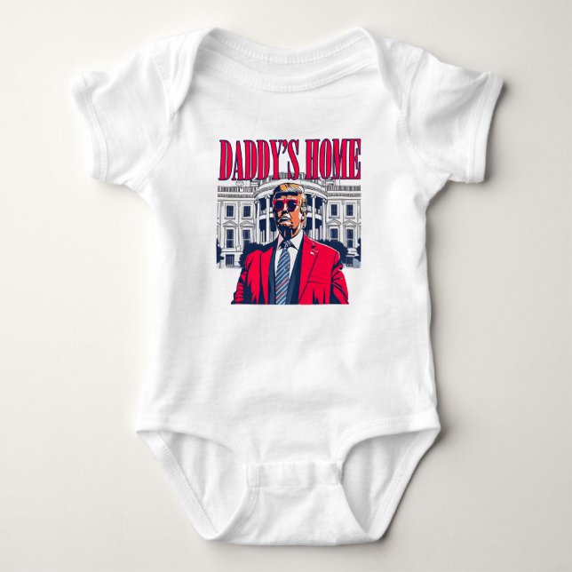 Daddys Zuhause Red White & Blue Trump Baby Strampler (Vorderseite)