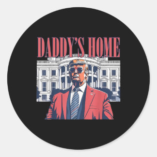Daddys Zuhause, trump 2024: Amerika zurück Runder Aufkleber