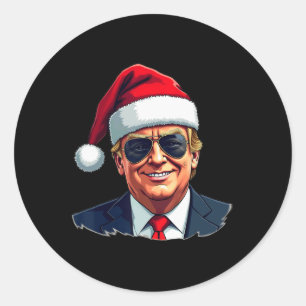 Daddys Zuhause Trump Claus Sungles Runder Aufkleber