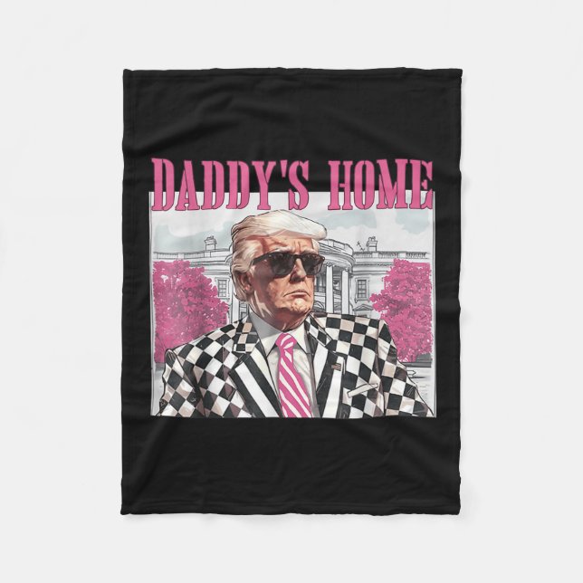 Daddys Zuhause Trump Pink 2024 Fleecedecke (Vorderseite)