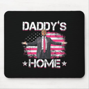 Daddys Zuhause Trump Pink 2024 Funny Trump Amerika Mousepad