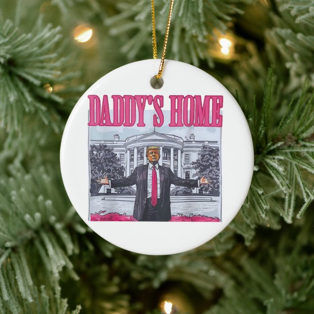 Daddys Zuhause Trump Pink-Geschenk Keramik Ornament (Baum)