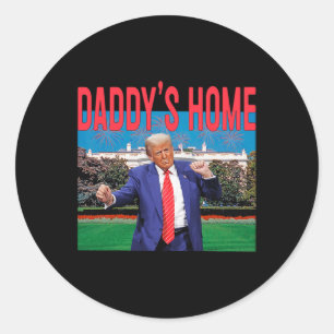 Daddys Zuhause Trump Pink Trump 2024: Amerika Ck Runder Aufkleber