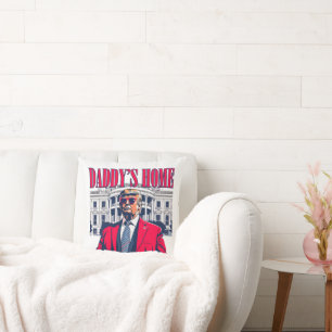 Daddys Zuhause Trump Red White und Blue Kissen