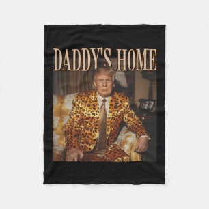 Daddys Zuhause Trump Trump 2024 Leopard Funny Fleecedecke