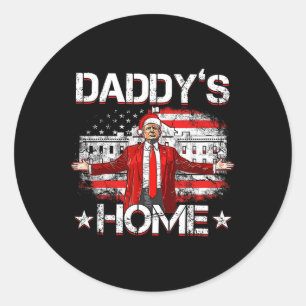 Daddys Zuhause Trump Xmas 2024 Funny Trump nimmt A Runder Aufkleber