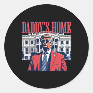 Daddys Zuhause White House Trump 2024 Runder Aufkleber