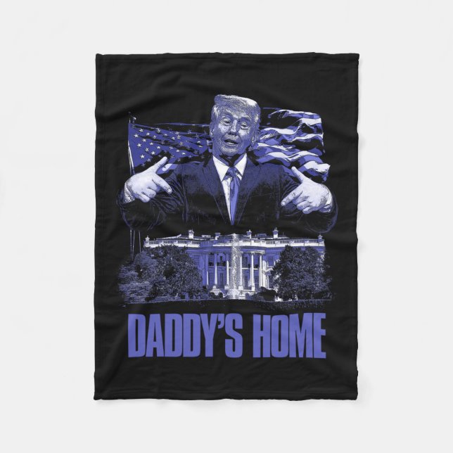 Daddys Zuhause White House Trump 2024 Wahl Fleecedecke (Vorderseite)