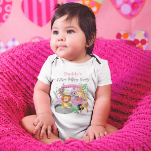 Daddys zukünftiges Golfbaby Dschungeltiere Rosa  Baby Strampler