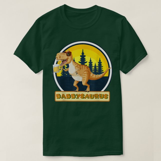 Daddysaurus Beer & Sunglasses TRe Funny Geschenk V T-Shirt (Design vorne)