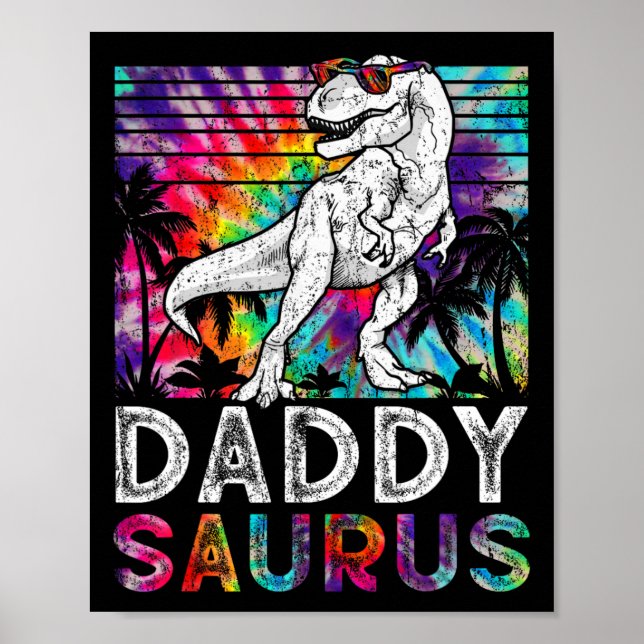 Daddysaurus Dinosaur Daddy Saurus Familie passend  Poster (Vorne)