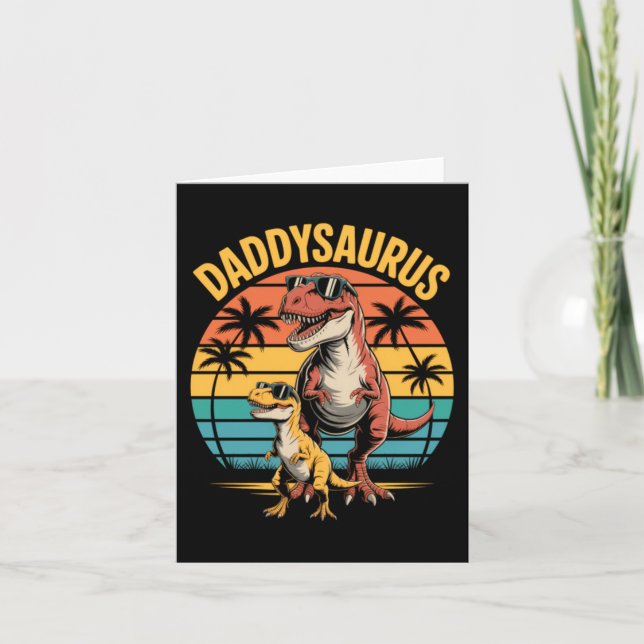 Daddysaurus Dinosaur Sommer Vatertag Karte (Vorderseite)