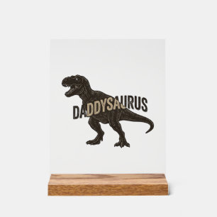 Daddysaurus Dinosaur Vintage Gravur Shirt Design Acrylschild