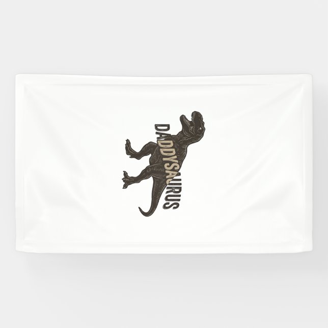 Daddysaurus Dinosaur Vintage Gravur Shirt Design Banner (Horizontal)