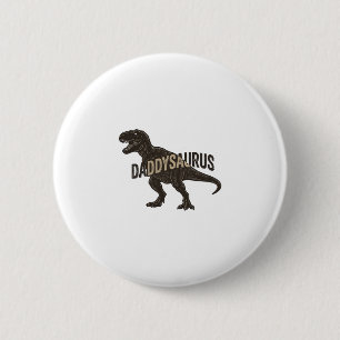Daddysaurus Dinosaur Vintage Gravur Shirt Design Button