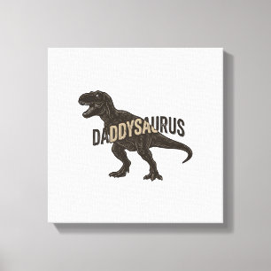 Daddysaurus Dinosaur Vintage Gravur Shirt Design Leinwanddruck