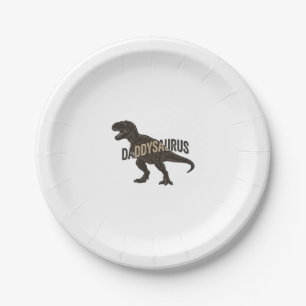 Daddysaurus Dinosaur Vintage Gravur Shirt Design Pappteller