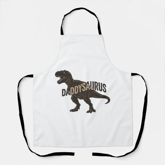 Daddysaurus Dinosaur Vintage Gravur Shirt Design Schürze (Vorderseite)