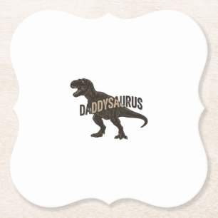 Daddysaurus Dinosaur Vintage Gravur Shirt Design Untersetzer