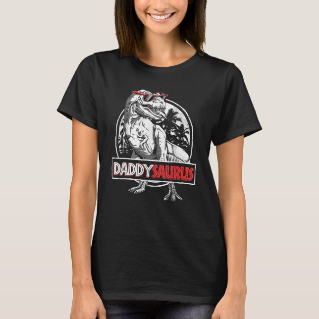 Daddysaurus Dinosaurier Vater Dinosaur Familienvat T-Shirt (Vorderseite)