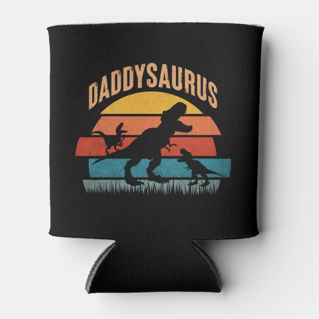 Daddysaurus - Funny Dinosaur Vater Geschenk Dosenkühler (Vorderseite)