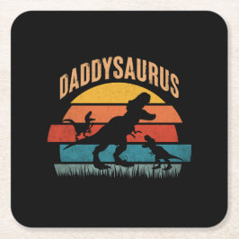 Daddysaurus - Funny Dinosaur Vater Geschenk Rechteckiger Pappuntersetzer