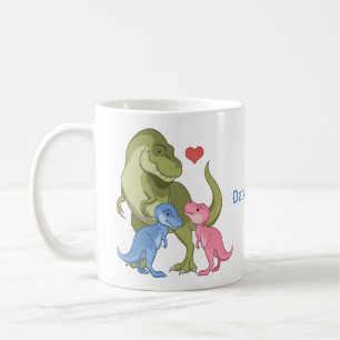 DaddySaurus Green T-Rex & Baby Girl Boy Dinosaurie Kaffeetasse