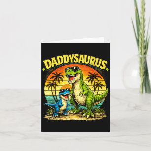 Daddysaurus lustiger Dinosaurier-Vater Retro-Sonne Karte