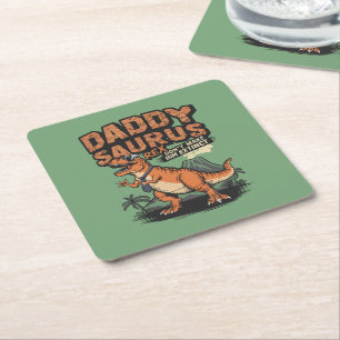 Daddysaurus Rex - Die Coole prähistorische Legende Rechteckiger Pappuntersetzer