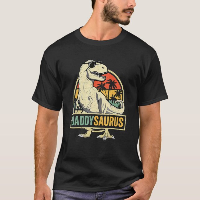 Daddysaurus Rex Dinosaur Daddy Saurus Familienmatt T-Shirt (Vorderseite)