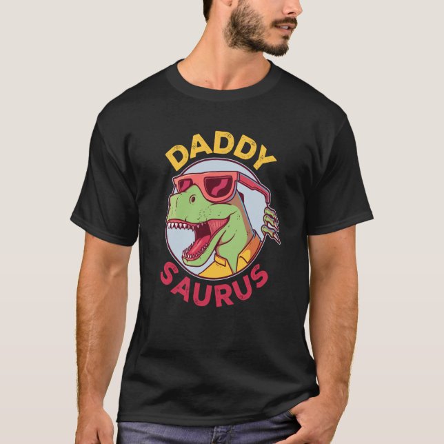 Daddysaurus Rex Dinosaur Daddy Saurus Familienmatt T-Shirt (Vorderseite)