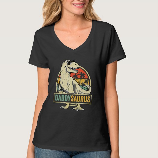 Daddysaurus Rex Dinosaur Daddy Saurus Familienmatt T-Shirt (Vorderseite)