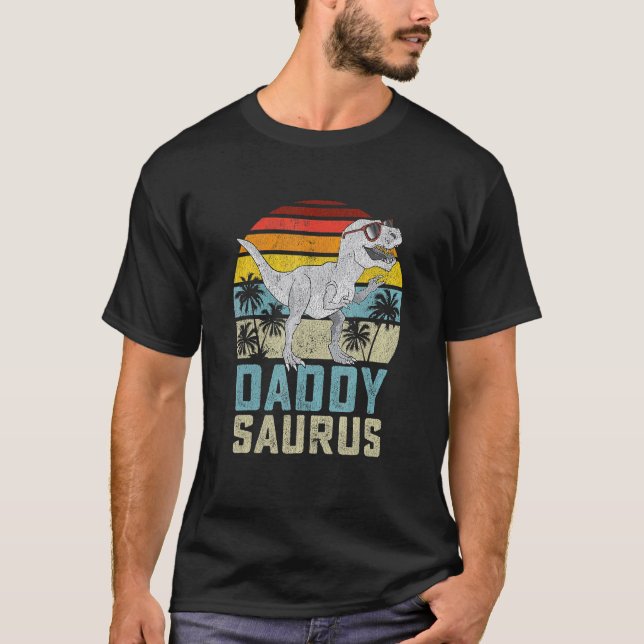 Daddysaurus Rex Dinosaur Daddy Saurus Familienmatt T-Shirt (Vorderseite)