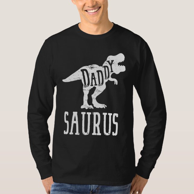 Daddysaurus Rex Dinosaur Daddy Saurus Familienmatt T-Shirt (Vorderseite)