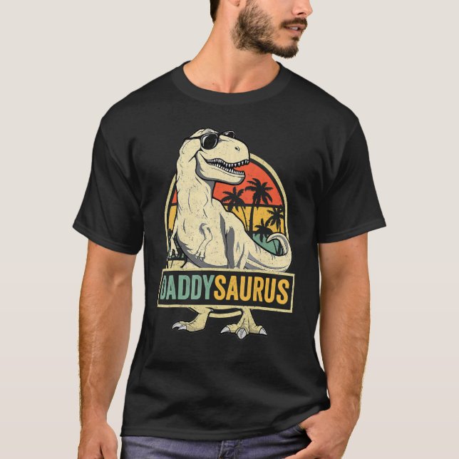 Daddysaurus Rex Dinosaur Daddy Saurus Familienmatt T-Shirt (Vorderseite)