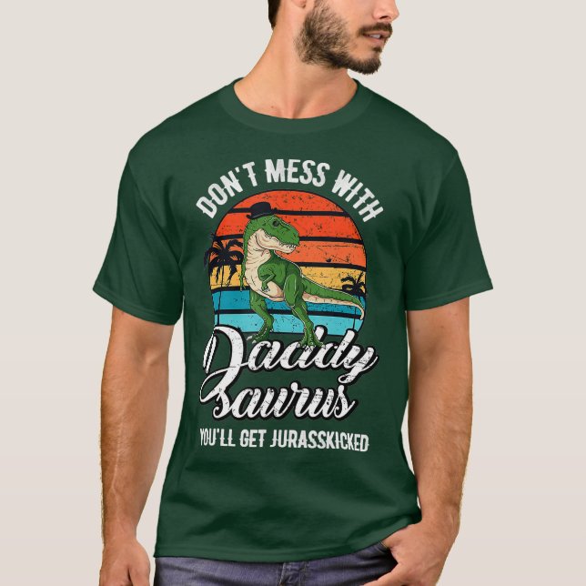 Daddysaurus Rex Dinosaur Daddy T-Rex Vathers Day T-Shirt (Vorderseite)