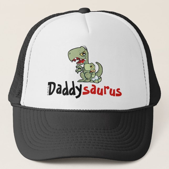 Daddysaurus T-Rex Baby Boy Vater Truckerkappe (Vorderseite)